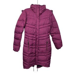 Columbia Womens S Long Puffer Coat Hooded Faux Fur Down Nylon Winter